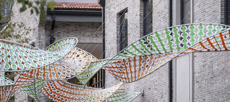 Embracing Tradition and Futurism: The Weaving Double Helix Installation